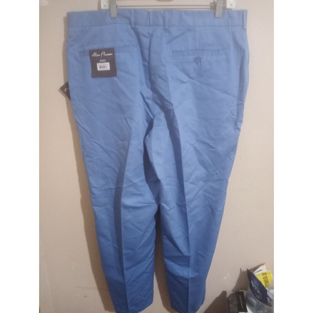 New Alan Flusser Golf Mens Blue Golf Flat Front Pants Size: 40 x 32 NWT - Picture 5 of 9